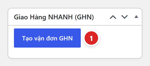 Ô Giao Hàng NHANH trong trang sửa đơn hàng với nút Tạo vận đơn GHN