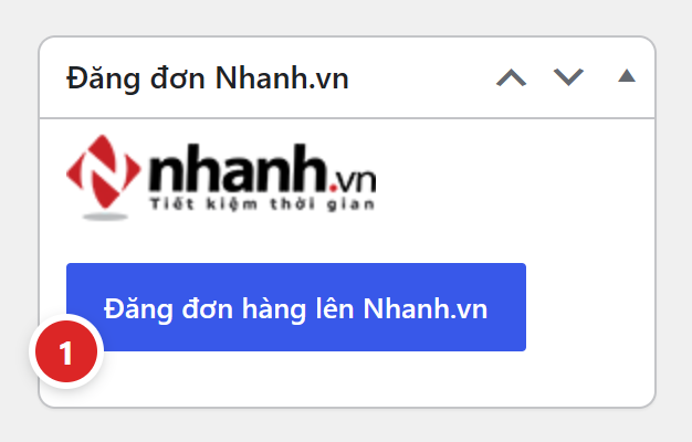 Hộp Đăng đơn Nhanh.vn ở cột phải trang sửa đơn với nút Đăng đơn hàng lên Nhanh.vn