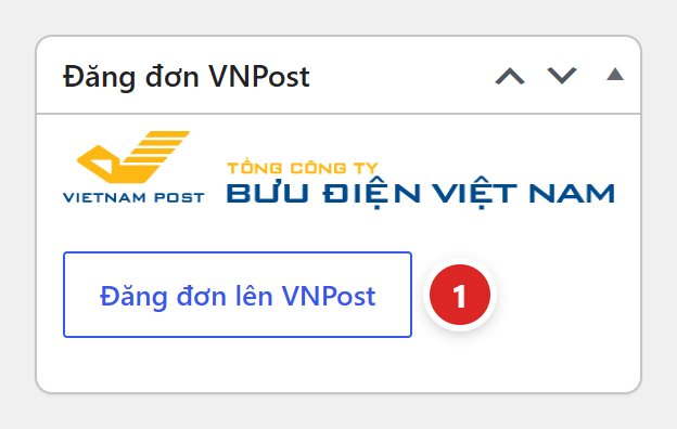 Ô Đăng đơn VNPost trong trang sửa đơn hàng với nút Đăng đơn lên VNPost