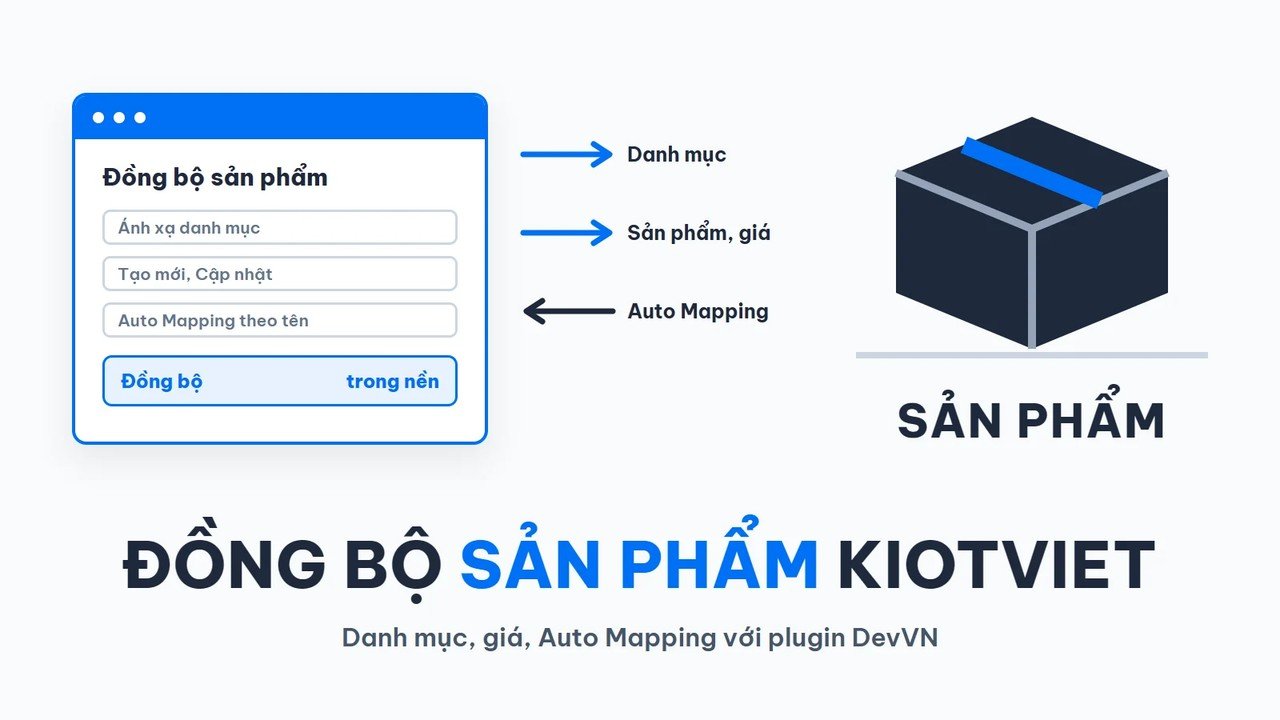 Đồng bộ sản phẩm KiotViet về WooCommerce: danh mục, giá, Auto Mapping