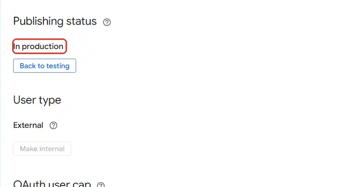 Publishing status In production trong mục Audience