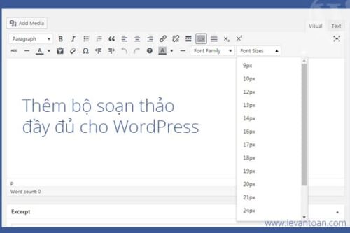 Hướng dẫn kích hoạt khung soạn thảo đầy đủ cho WordPress