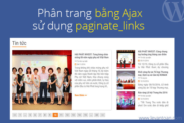 Phân trang bằng Ajax sử dụng paginate_links
