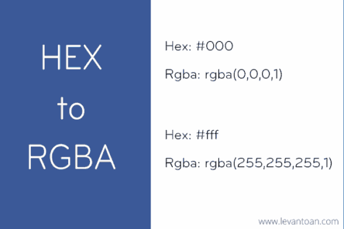 Chuyển đổi mã màu Hex sang rgba