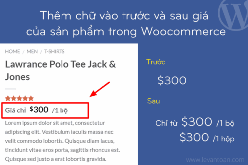 Thêm nội dung vào trước và sau giá của sản phẩm trong Woocommerce