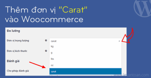 Thêm đơn vị trọng lượng “carat” vào woocommerce
