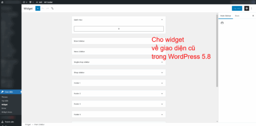 Hướng dẫn chuyển Widget về giao diện cũ trong WordPress 5.8