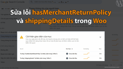 Sửa lỗi hasMerchantReturnPolicy và shippingDetails cho Woo
