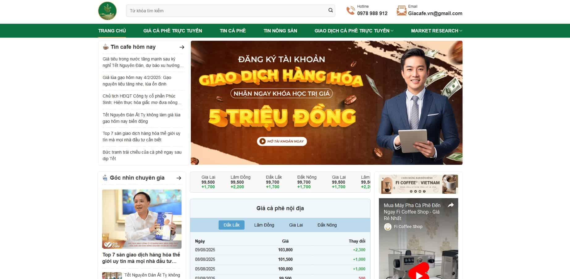 Dự án website tin tức cafe