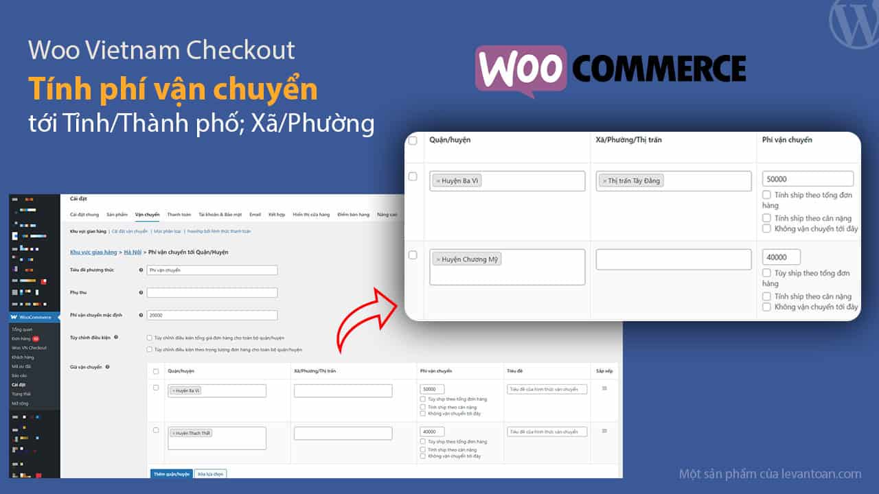 Plugin tính phí vận chuyển cho quận/huyện trong woocommerce – Woo Vietnam Checkout