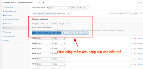 Code thêm nhanh hàng loạt ảnh cho biến thể sản phẩm trong WooCommerce