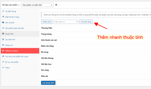 Chia sẻ code thêm nhanh thuộc tính trong Woo