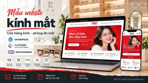 Mẫu website cửa hàng kính mắt