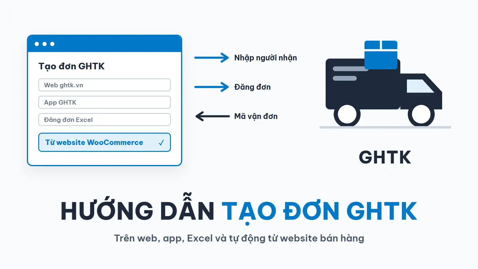 Hướng dẫn tạo đơn GHTK trên web, app, Excel và tự động từ website