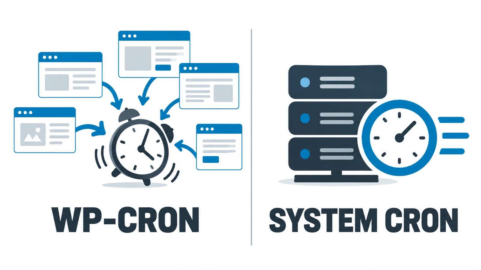 So sánh WP-Cron chạy theo lượt truy cập và cron hệ thống chạy đúng giờ